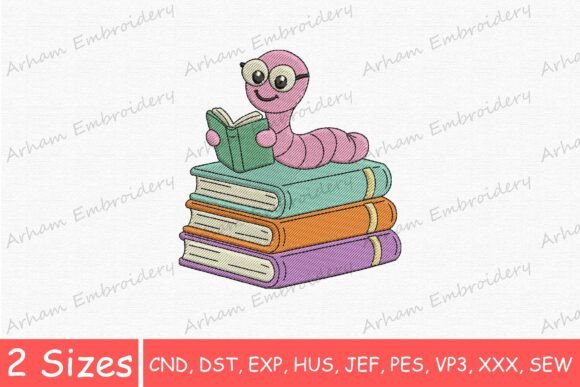 Cute Reading Caterpillar