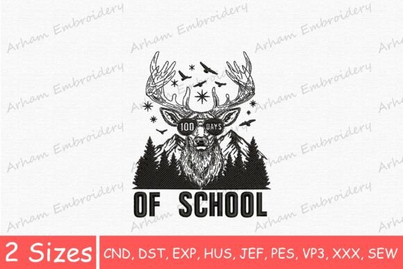 Deer 100 Days of School Funny Buck